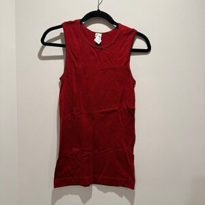 NWT ZYIA Active Brick Parallel Tank Red Ribbed Seamless Workout‎ Top Small